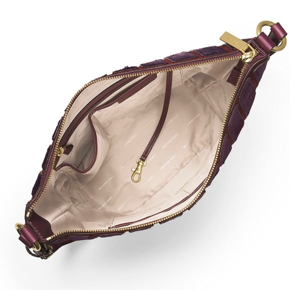 💥NEW💥MICHAEL KORS CALFSKIN/LEATHER PLUM BROOKLYN APPLIQUÉ 30F6GBJL2H - Picture 6 of 16